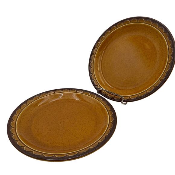 Vintage Sorento Dinner Plate by Homer Laughlin marked Golden Harvest II set of 2 - Picture 1 of 9